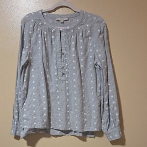 LOFT Heather Gray Blouse Med